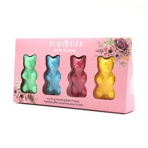Bombas de baño de oso floral con etiqueta privada OEM juego de regalo rejuvenecedor de piel Fizzies de baño de burbujas relajante orgánico natural - Product Image 4