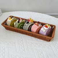 Plateau de rangement en rotin en plastique fait à la main panier à fruits de bureau pour cuisine salle de bain PP pain hôtel maison organisateur décoratif