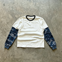 T-shirts en coton de haute qualité avec logo personnalisé, vêtements de rue, t-shirt de marque, imprimé camouflage, t-shirt à manches longues pour marque