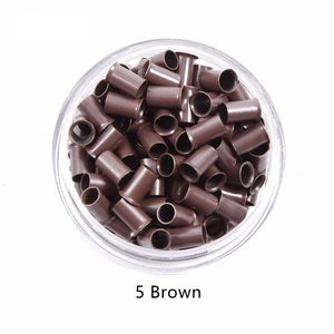1000 Piezas de Tubos de Campana de Cobre, Micro Anillos, Eslabones, Cuentas para Extensiones de Cabello con Punta I, 3.4x3.0x6.0mm - Product Image 6