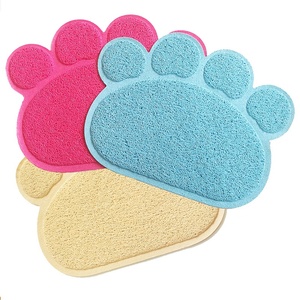 Haustier bedarf Mehrfarbige Hunde Pfoten förmiger Fußabdruck Hund PVC Haustier Katzenstreu Fütterung matte Für Katzen - Product Image 5