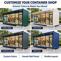 Magasin Modulaire Personnalisé en Conteneur Maritime Préfabriqué, Magasin de Proximité Modulaire, Kiosque Commercial Portable avec Façade en Verre, Bar à Café Postmoderne, Garantie 5 Ans