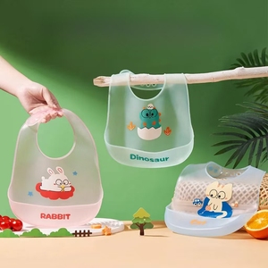 Bavoirs d'Alimentation Promotionnels en Silicone Étanche et Réglable, Sans BPA, Prix de Gros, Vente Chaude, Fabrication OEM ODM pour Bébés - Product Image 1