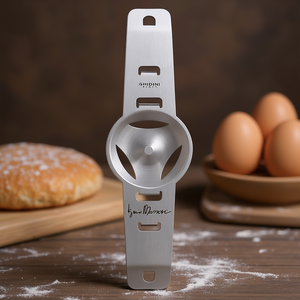 Séparateur d'œufs Ghidini en acier inoxydable argenté Iginio Massari, outil de pâtisserie de précision - Product Image 3