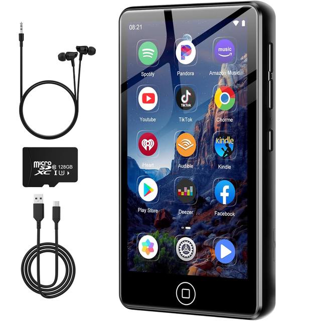 Android MP3 Player for WiFi 4.02" IPS Touchscreen Supports for 2GB RAM 16GB ROM Comes 128GB TF Card