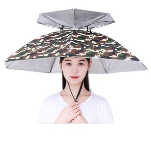 Fishing <b>Umbrella</b> Hat Double Layer <b>Foldable</b> Adult Sun Rain Protection With Logo Customization - Product Image 3