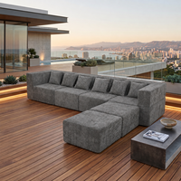 Canapé-lit sectionnel convertible multiplace en forme de L, en tissu moderne avec rembourrage en mousse, pour salon d'appartement, vente en gros usine