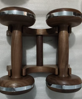 Ensemble d'haltères en noyer de luxe, équipement sportif professionnel en bois massif pour l'entraînement de force à domicile