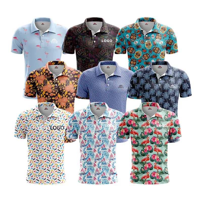 Özel Logo işlemeli yortusu günü amerikan giyim tüm süblimasyon baskı Golf Polo gömlek