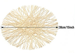 مفارش طاولة مصنوعة يدويًا بأسلوب زن آسيوي عالية الجودة وغير سامة بسمك 2 مم وقطر 38 سم مصنوعة من الورق المتين - Product Image 3