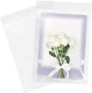 Transparent Taille Personnalisée 6 "* 9" En Plastique Transparent Refermable Zip 2 Mil Ziplock Sacs pour Cartes Enveloppes Boulangerie Biscuits Bonbons