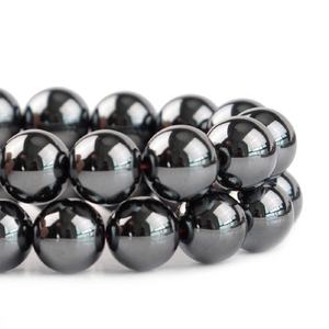 Hématite naturelle lisse et à facettes, perles rondes en vrac pour la fabrication de bijoux et de bracelets - Product Image 2