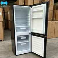 En stock, réfrigérateur noir à double porte de haute qualité 103L, mini-réfrigérateurs à économie d'énergie pour la maison, l'hôtel, l'appartement, appareil électroménager