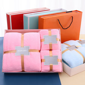 ผ้าเช็ดตัวอาบน้ำขายส่ง ผ้าขนหนูอาบน้ำหรูหราสำหรับใช้ในบ้าน ผ้าขนหนูไมโครไฟเบอร์ ชุดผ้าขนหนูอาบน้ำ 2 in 1 - Product Image 1