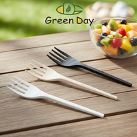 Greenday Biologisch afbreekbaar wegwerpbare bestekset op maat gemaakte kleur PLA vork voor cake & fruit voor restaurant & picknick & feesten & vliegtuig