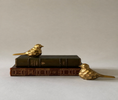 Faceted Brass <b>Bird</b> Figurines - Modern Geometric Tabletop <b>Decor</b> Set (13CM X 5.5CM X 10CM) - Product Image 6