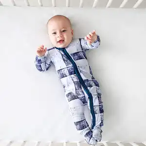 Wholesale Bamboo Baby Clothes Toddler Kids Clothing Double Zipper Bamboo Viscose Baby Pajamas Little Sleeper Bamboo Baby Rompers