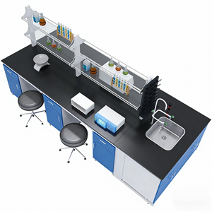 โต๊ะปฏิบัติการเหล็กเต็มรูปแบบ, โต๊ะขอบเหล็กและไม้, โต๊ะกลาง, โต๊ะทดสอบในห้องปฏิบัติการ, โต๊ะปฏิบัติการ - Product Image 4