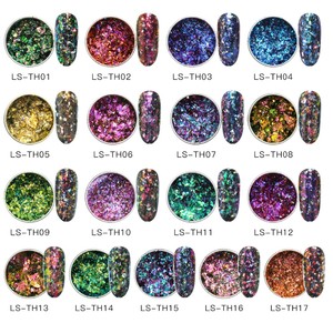 Feishi 0.3g/jar Usado con esmalte de uñas Holográfico Galaxia de Camaleón Flake Pigmento - Product Image 6