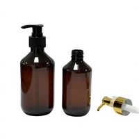 Bouteille vide en PET ambré de 100 ml avec pompe noire pour lotion liquide, shampoing, gel douche, savon, flacon pompe de 500 ml, conteneur cosmétique XD2803-200