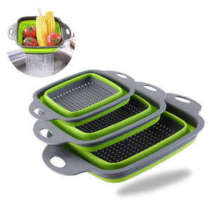 New Style Kitchen Multi-Function Foldable Eco-Friendly Waterproof <b>Sink</b> Strainer Food Washing Fruit Vegetable Drain <b>Basket</b> TPR+PP - Product Image 2