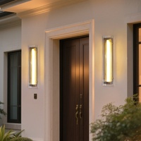 Applique murale extérieure LED minimaliste de luxe léger en acier inoxydable IP65 étanche pour jardin et devanture de magasin, nouveau style 2026