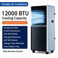 Grandcool - Aire Acondicionado Portátil al por Mayor, 7000 BTU, 9000 BTU, 12000 BTU, 14000 BTU, Unidad de Aire Acondicionado Móvil, Refrigeración y Calefacción Inteligente con Wifi
