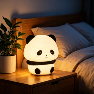 Lampe LED RGB en silicone en forme de panda OEM, multi-modes, éclairage RGB, rechargeable par USB, 20 lm, 1200 mAh, lampe de chevet pour chambre d'enfant - Product Image 4