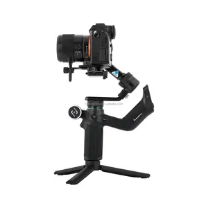 Stocks Feiyu SCORP MINI 3 Axis Foldable Handheld Gimbal Stabilizer for Camera & phone with fill light, follow focus, AI tracking
