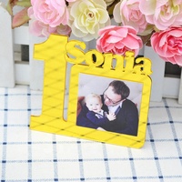 Cadre photo acrylique découpé au laser, pour réception-cadeau de bébé, photo personnalisé, miroir, première communion, souvenir