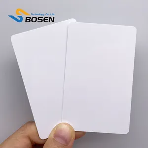 Cartão de identificação em PVC para impressão em plástico CR80 tamanho branco Inkjet RFID NFC Cartão de identificação em branco