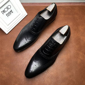 Nouvelles chaussures en cuir formelles pour hommes, modèle Brookes, gravées, style anglais, bout pointu, en cuir véritable. - Product Image 4