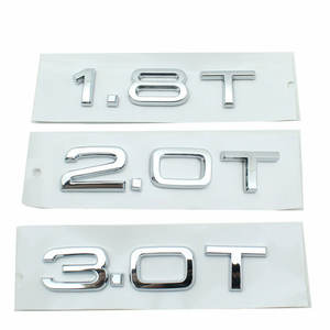 1.8T 2.0T 3.0T ABS badge voiture autocollants pour <span class=keywords><strong>Audi</strong></span> A3 A4 A5 A6 A7 Q3 Q5 Q7 voiture logo arrière coffre déplacement décoration étiquette - Product Image 2
