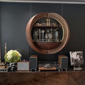 High-end Luxury <b>Wall</b>-<b>mounted</b> Spherical Bar <b>Cabinet</b> Integrated Wine Racks and Glass Holder <b>Display</b> for Villa Q Are You Trading - Product Image 5
