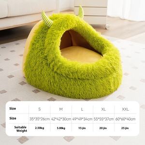 Automne hiver <span class=keywords><strong>petit</strong></span> monstre Design chenil en peluche pour animaux de compagnie pour petits chiens de taille moyenne chats sommeil profond chenil respirant - Product Image 6