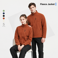 Veste polaire double face pour homme, col montant, fermeture éclair intégrale, multi-poches, poche poitrine, chaude, hiver, extérieur, vente en gros