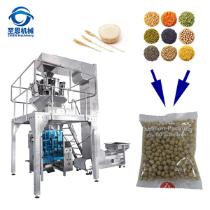 High precision 10-heads weigher grains and pulses into 1-2 kg bags quad seal gusset type packing machine