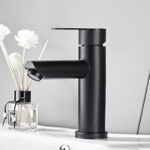 Grifo Monomando Moderno de Acero Inoxidable Negro con Válvula Cerámica para Calentador de Agua, Accesorios para Lavabo de Baño Exterior - Product Image 4