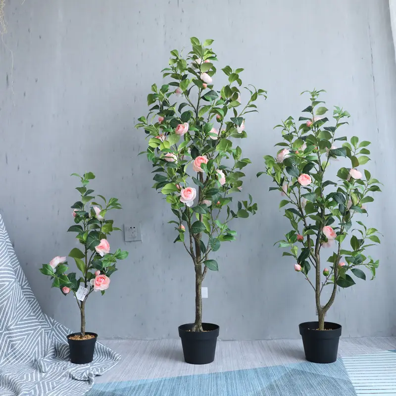 Commercio all'ingrosso decorativo per la casa di fiori in vaso alberi rosa albero