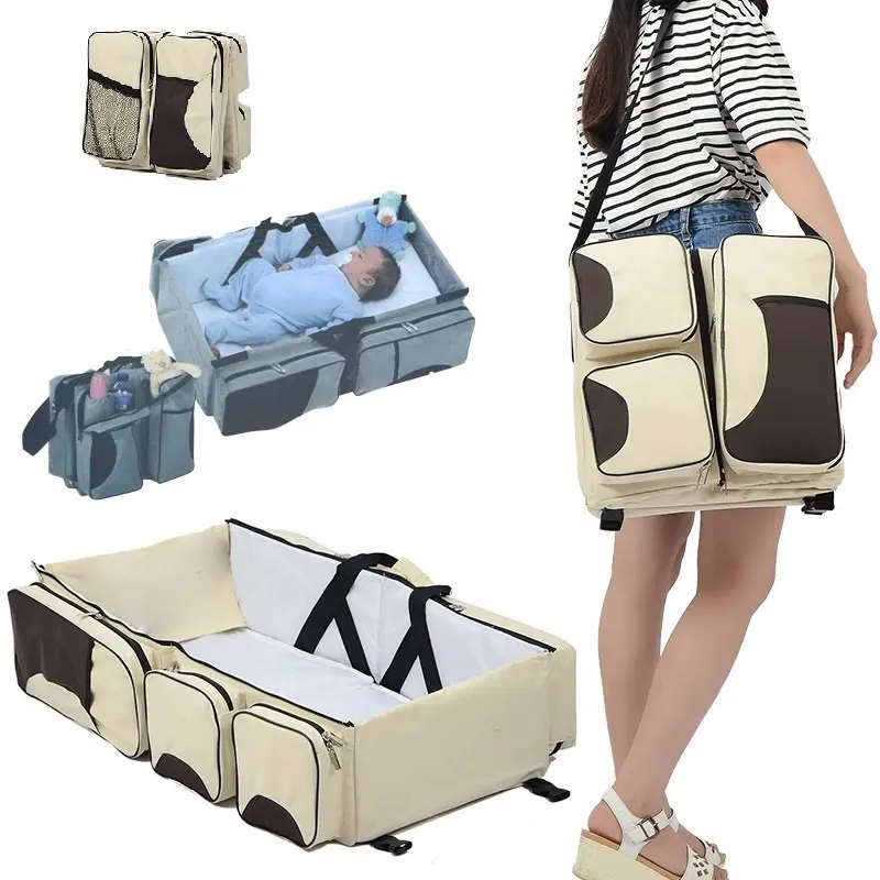 नि: शुल्क नमूने 2019 multifunctional तह यात्रा पालना नवजात शिशु बैग पोर्टेबल foldable खाट बिस्तर बैग बच्चे 1 में 3 डायपर बैग