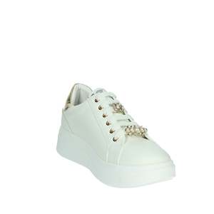 Sneakers Donna Valleverde Bianche e Oro, Stile Platform, Scarpe di Tela Trendy - Product Image 5
