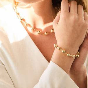 Pulsera <span class=keywords><strong>de</strong></span> Bolas Moderna para Mujer Xinyun Minimalista, Chapada en <span class=keywords><strong>Oro</strong></span> <span class=keywords><strong>de</strong></span> 18K y Plata <span class=keywords><strong>de</strong></span> Ley 925 (Resistente al Agua) - Product Image 6