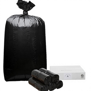 ถุงขยะสีดำกันรั่วซึมความจุสูง พิมพ์ออฟเซ็ต วัสดุ PE สำหรับงานแสดงสินค้า ใช้แล้วทิ้ง ปิดผนึกด้วยความร้อน ปรับแต่งได้ตามต้องการ - Product Image 1