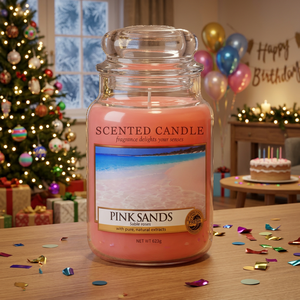 Pink Sands 855g <b>Paraffin</b> Wax Glass Jar Floral/Plant Fragrance Minimalist Home Decor Aromatherapy Candle - Product Image 5