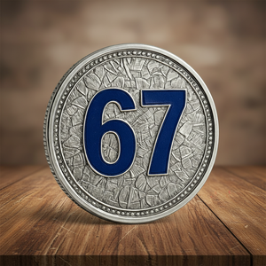 Pièce commémorative sportive en argent, fabrication directe d'usine, motif personnalisé 67 <span class=keywords><strong>Meme</strong></span>, design en relief, souvenir d'événement sportif, cadeau - Product Image 2