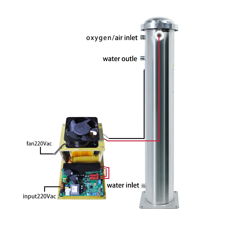 200 g/h אוזון תעשייתית גנרטורים חילוף חלק קוורץ צינור עם אספקת חשמל