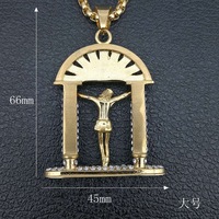 Hip Hop Iced Out Religiöse Bögen JESUS Zierliche wasserdichte Edelstahl Modeschmuck Anhänger Halsketten Herren Großhandel 2024