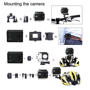 กล้องแอคชั่นกันน้ำ <span class=keywords><strong>4K</strong></span> 30FPS มุมกว้าง 170 องศา Ultra HD สำหรับดำน้ำ ใช้ได้กับ Go-Pro Eken H9R กล้องติดหมวกกีฬา ลดราคาพิเศษ - Product Image 4