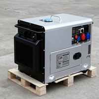 Générateur diesel silencieux 7 kW 12 kVA à démarrage automatique, châssis ouvert, avec ATS, alternateur 100 % cuivre 220 V 380 V pour usage domestique
