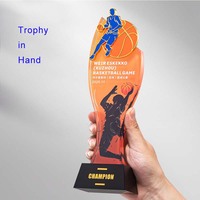 Trophée de tennis en verre avec logo personnalisé, design durable, impression UV